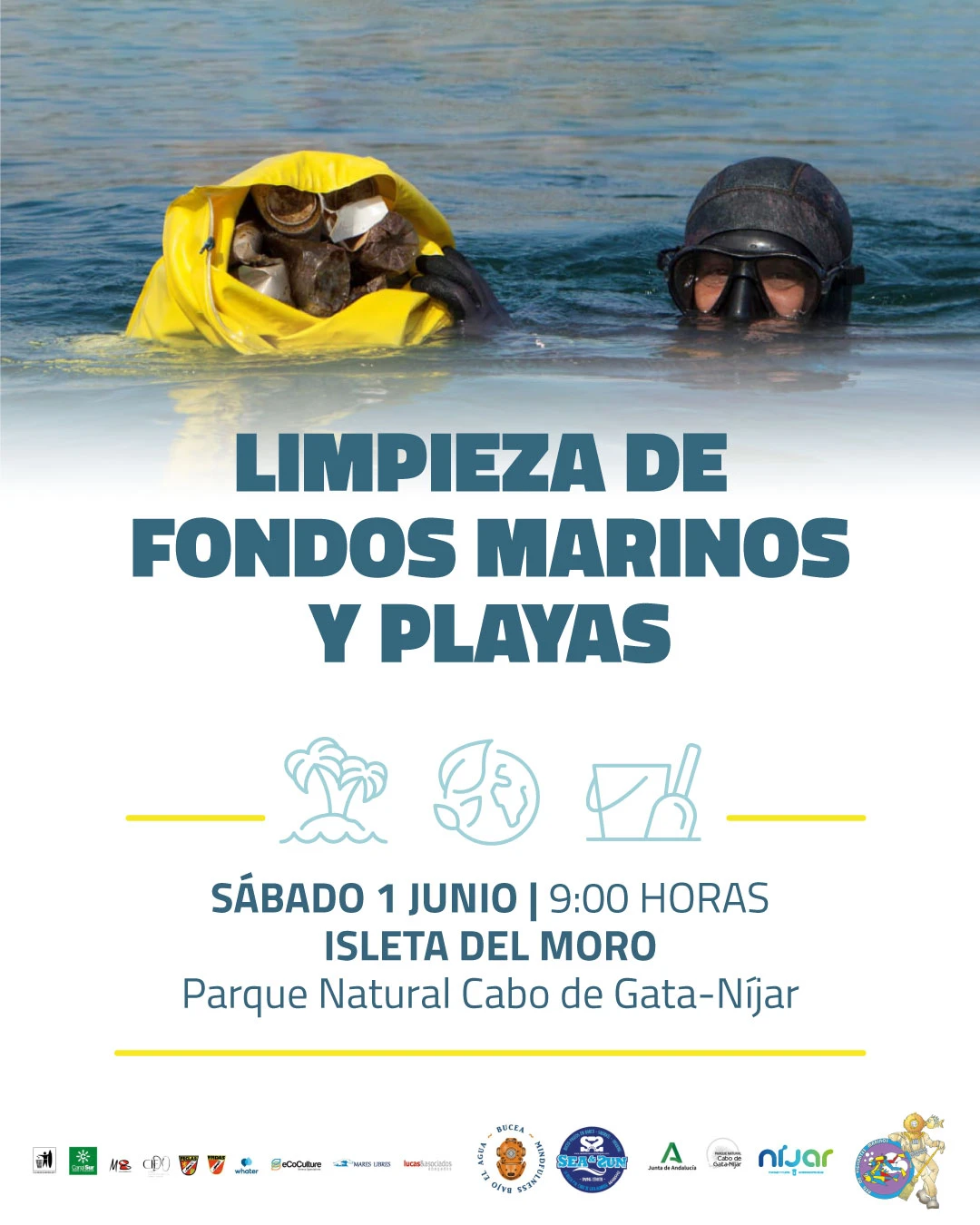 Níjar participa en una nueva limpieza solidaria de fondos marinos y playas